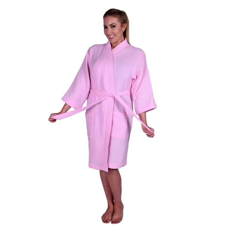 Details about   Puffy Cotton Adult Unisex Waffle Kimono Bathrobe 100% Natural Soft Cotton Robe 